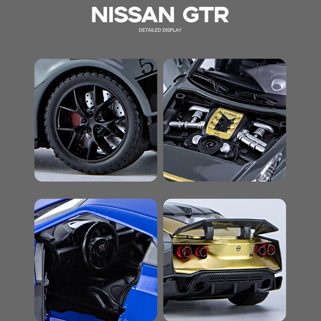 1/32 Scale GTR50 Ares Supercar Diecast Car Model Toy, Pull Back Toy Vehicle with Sound and Light for Kids Toddler Boys Girls Gift Collection