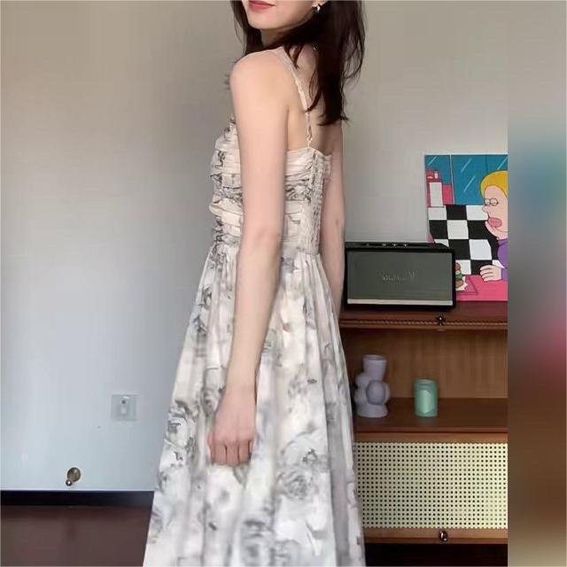 Женский сладко-пряный цветочный костюм-юбка - Летняя шаль и французское платье на бретелях