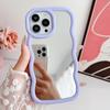 Роскошный зеркальный чехол для телефона для iPhone 15 Plus 14 13 Pro Max 12 Pro 11 с фигурной волнистой рамкой, противоударный защитный чехол для объектива, мягкий чехол