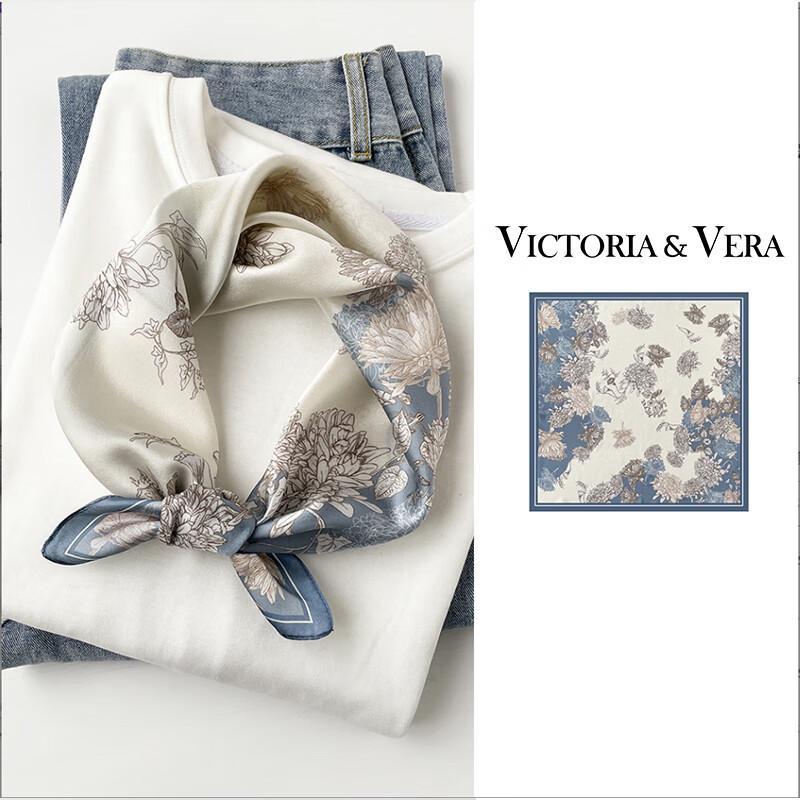 VICTORIA&VERA Elegant Mulberry Silk Printed Scarf