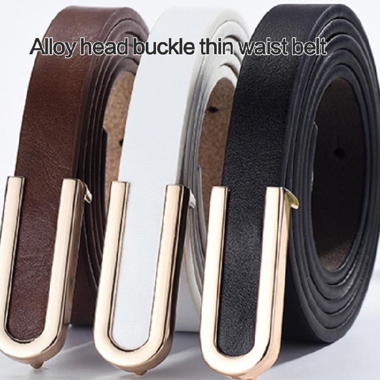 Trendy Waist Belt U Shaped Metal Buckle Thin Belt Waist Cincher for Women Enhances Any Outfit