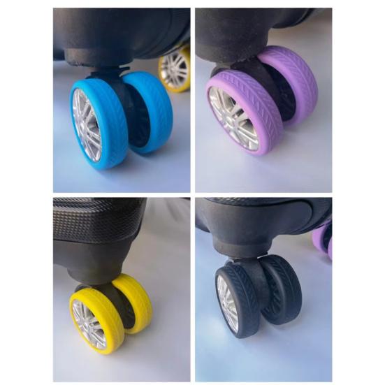 12Pcs Silicone Luggage Wheels Covers Noise-Reducing Luggage Caster Cases Wear-Resistant Luggage Spinner Wheel Protective Covers