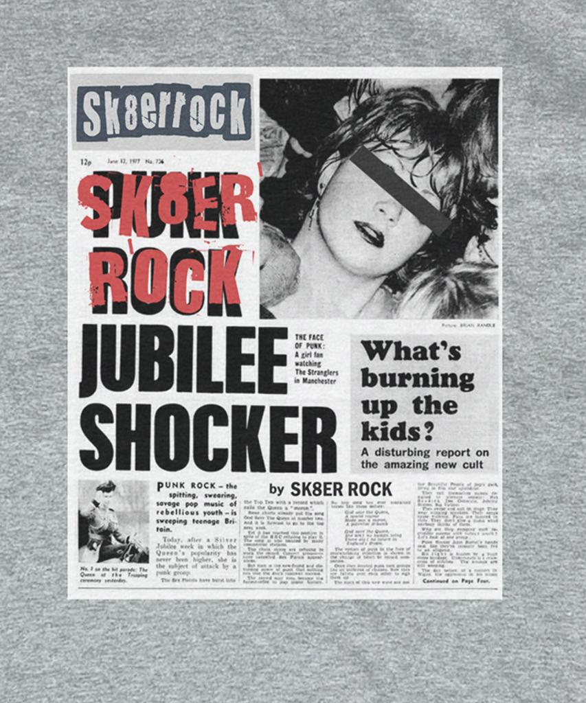 SK8ER ROCK Горящая Молодость Футболка ((Меланж серый))