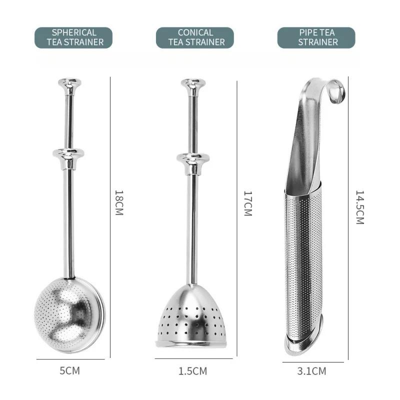 304 Stainless Steel Tea Filter Reusable Tea Strainer Ball Metal Tea Bag Teapot Adjustable Tea Infuser Filter Kitchen Gadget