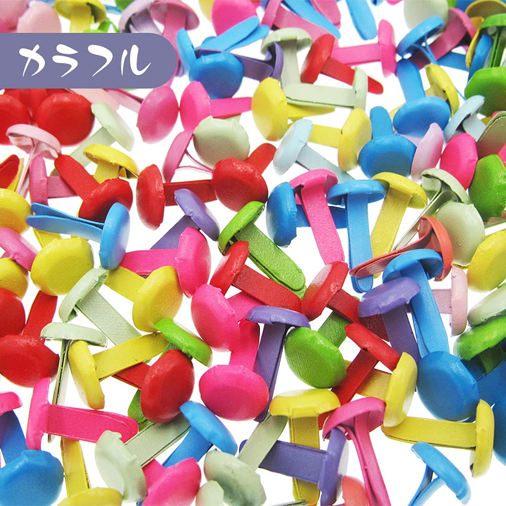YFFSFDC Cotter Pins 8mm X 12mm Set of 200 Fasteners Pushpins Thumbtacks Mini Cotter Pins DIY Accessories for Document Mixed Colors Crafts,