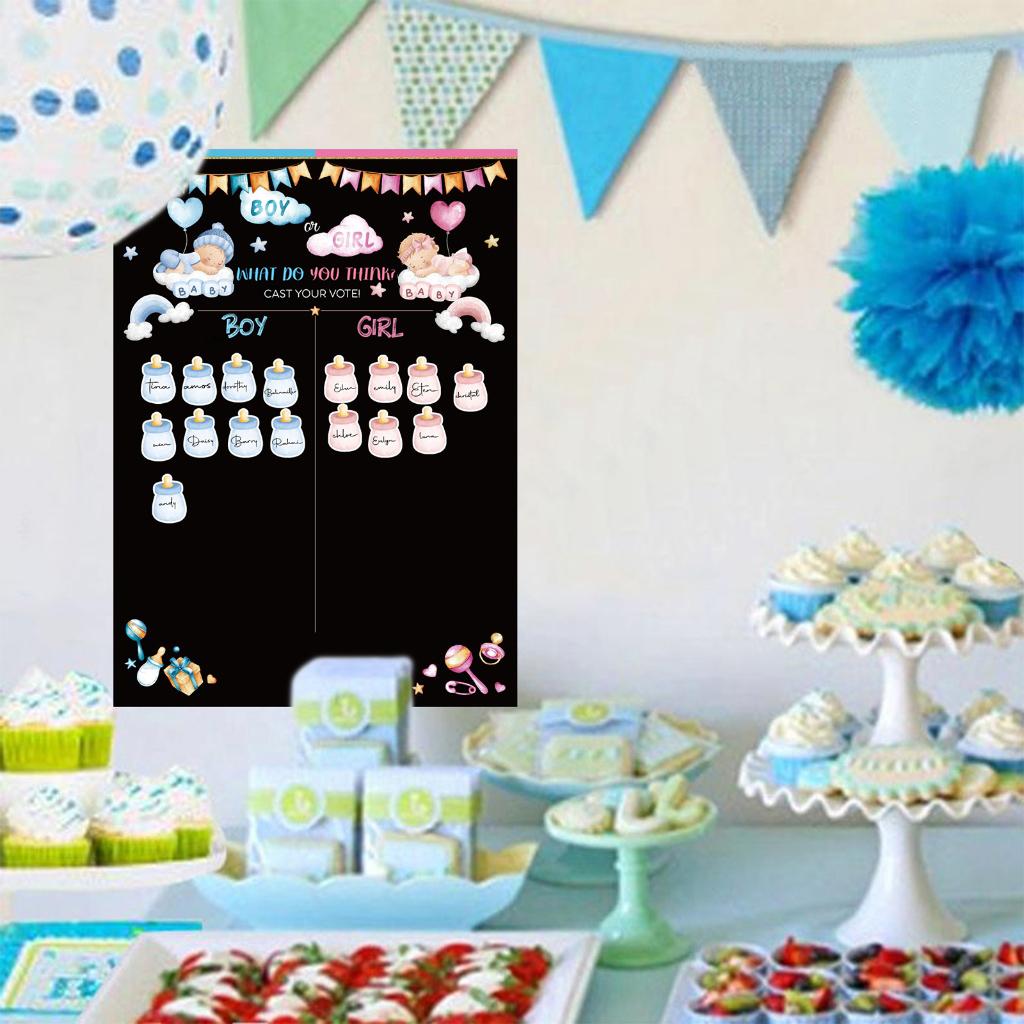 Игра на определение пола для вечеринки Baby Shower с плакатом 36 шт. наклеек для голосования «Девочка или мальчик» для определения пола. Праздничные принадлежности