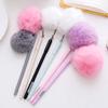 0.5mm Black Cute Girl Women Faux Fur Pom Ball Pendant Gel Ink Pen Gift