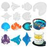 Resin Coaster Molds Set Coaster Silicone Molds Ocean Creature Shaped Epoxy Resin Molds for Resin Casting DIY Cup Pads