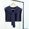 Korean Knitted Shawl Air-Conditioned Room Female Blouse Shoulders Fake Collar Cape Knotted Scarf Solid Color Neck Guard Scarve