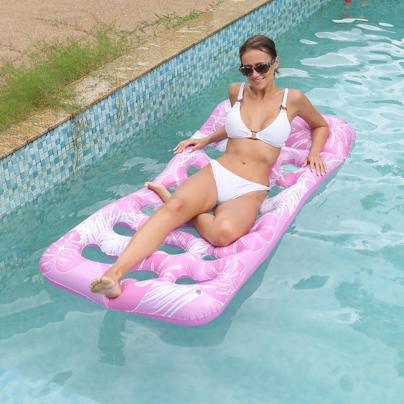 Inflatable Luxury Pool Bed Swimming Party Toy Great for Relaxing in Water Ideal for Poolside Beach Relaxation Multiple Styles