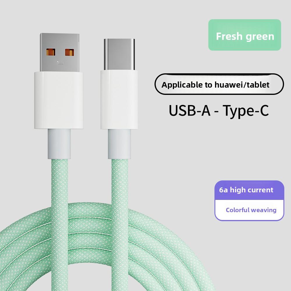 Совместимый с Apple PD Быстрая Зарядка Плетеный Кабель Данных, Двусторонний Type-C 66 Вт Кабель Зарядки для Мобильного Телефона
