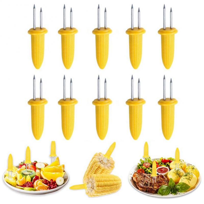 5/10/20 шт. Держатели для кукурузы BBQ из нержавеющей стали, двойные вилки для кукурузы, защита от ожогов, инструмент для кемпинга на открытом воздухе, аксессуары для барбекю