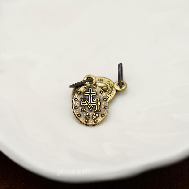 Чудотворное ожерелье с медальоном Католическая Дева Мария Овальные подвески, медный сплав Мадонны подвеска ожерелье браслет шнур ювелирные изделия DIY аксессуары