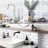Yoillione Tile 10 Heat Removable Mosaic Wallpaper DIY 3D Remake Toilet Atmosphere Brick White Gray Stickers, Waterproof, Thick, Pieces, Resistant,