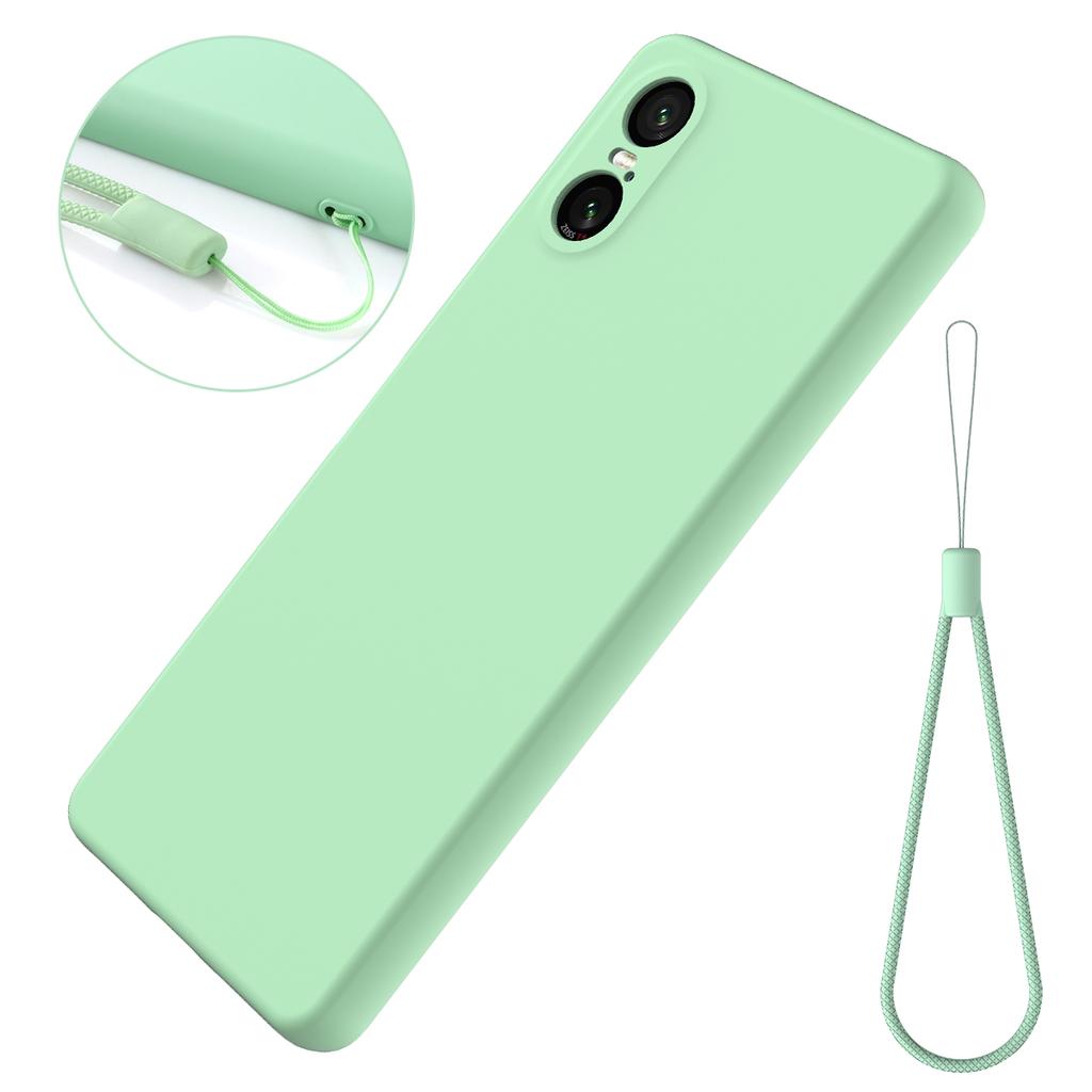 Для Sony Xperia 10 VI Чехол Жидкий Силикон Защитный Чехол для Телефона с Ремешком для Руки