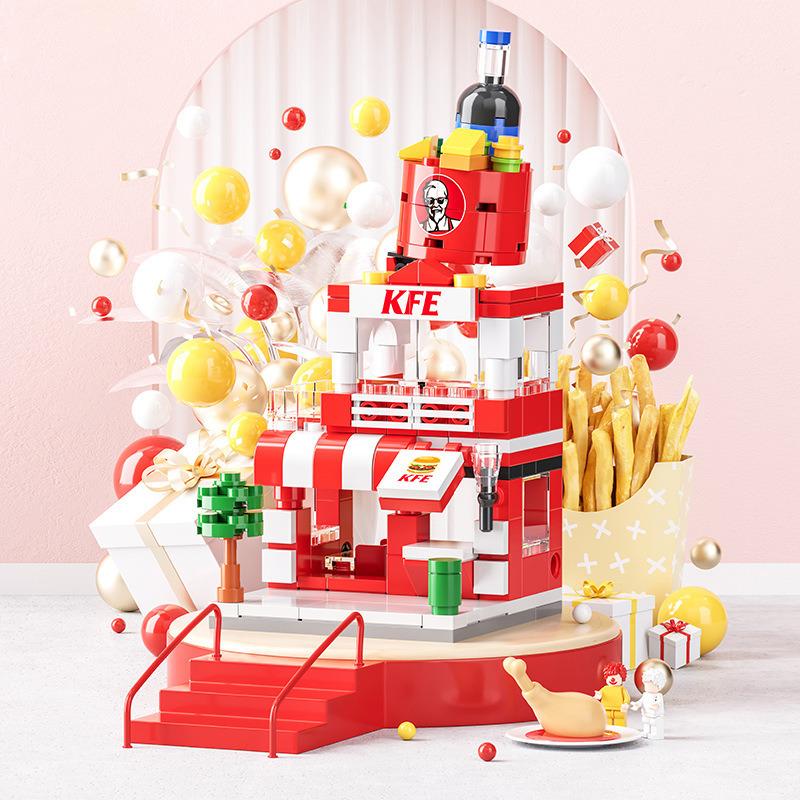 Compatible With Lego Building Block Mini City Building Street View Children'S Educational Enlightenment Assembled Toys Institutional Gifts