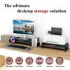 Heavy Duty Metal Monitor Stand with Storage Shelf Ergonomic Riser for Computer Laptop Printer Space-Saving Desktop Organizer in