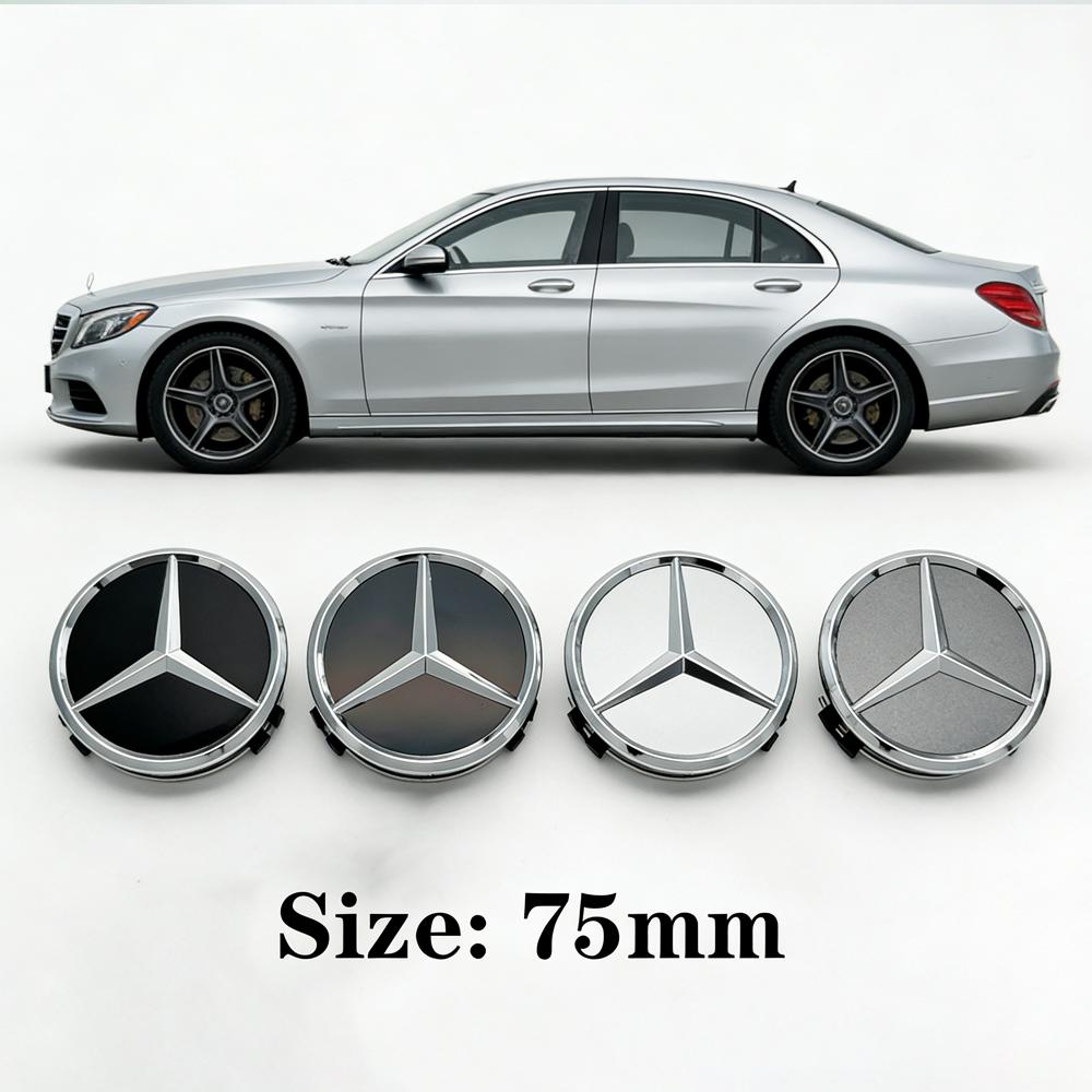 4PCS 75mm Car Wheel Center Hub Caps Cover For Mercedes Benz AMG B/C/E/S Class w204 w211 w205 W212 w203 w213 w124 car accessories