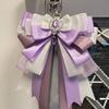 Aesthetic Satin Ribbon Bow Pin Ita Bag Charm  for K-pop Kawaii Concert Clip Decoration Cute Lanyard Keychain Organizer Charm