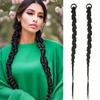 2pcs Synthetic Elastic Hair Rope Spiral Braid Ponytail Extension Long Straight Ponytail Wig For Women Daily Use Hair Accessories