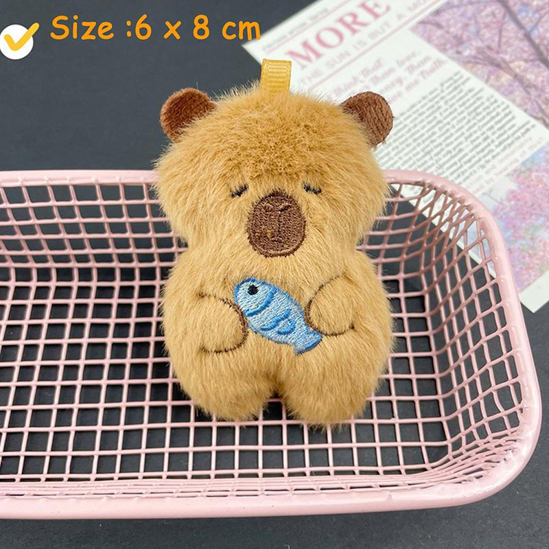 Милый мультяшный плюшевый брелок в виде капибары, забавный милый брелок в виде капибары, изысканный рюкзак, украшения, аксессуары, подарки