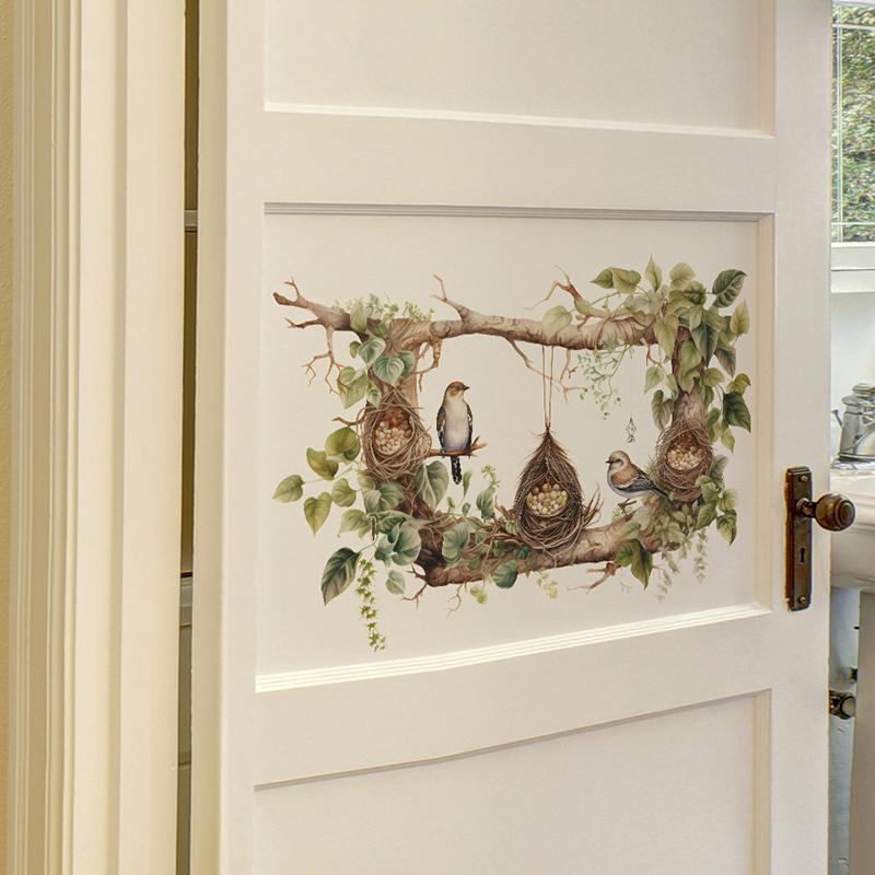 Прекрасные наклейки на стену в виде веток дерева и птичьего гнезда для гостиной, спальни, семейного фона, декоративные наклейки, обои