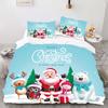 Комплект одеял с цифровой печатью в стиле Рождества - Санта - Полиэстер - Декор для спальни - 1 покрывало + 2 наволочки (нет подушки)