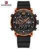Naviforce 6104 Роскошные часы-будильник для мужчин Оригинальные спортивные часы с хронографом 5ATM Водонепроницаемые кварцевые цифровые наручные часы