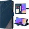 Protective Case - BOOLING - Samsung Galaxy A05 - Navy Blue PU Leather - Shockproof - Card Slots