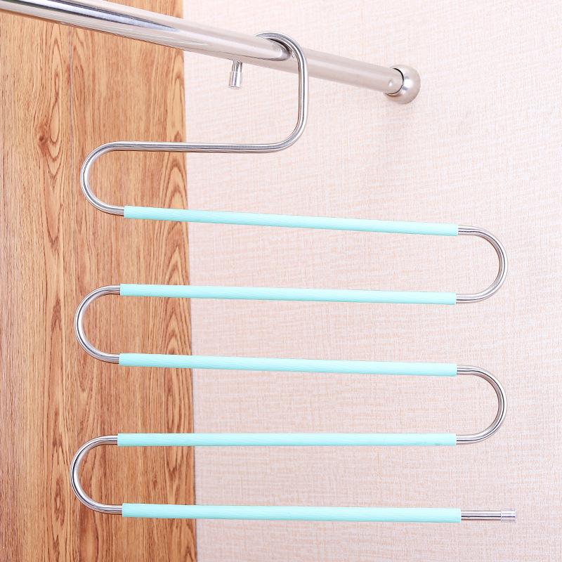 1pc 5 In 1 Pants Hangers Stainless Steel Clothes Hangers Space Saving Closet Hangers Clothes Hanger Coat Hangers Hanger for Pants Hangars