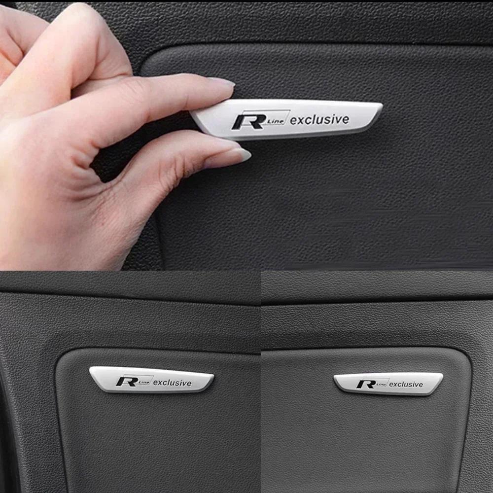 OBTLU1 Серебряный Эксклюзивный Значок Для VW Наклейка 2 шт. Rline Эксклюзивная Наклейка на Подлокотник Rline Наклейка в Салон Для VW Golf Bora Passat Tiguan