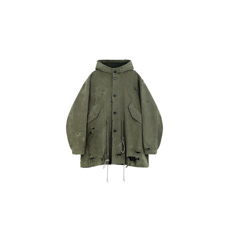 We11done Washed Vintage Long Sleeve Canvas Parka Unisex outerwear WD-JP3-23-153-U-KK