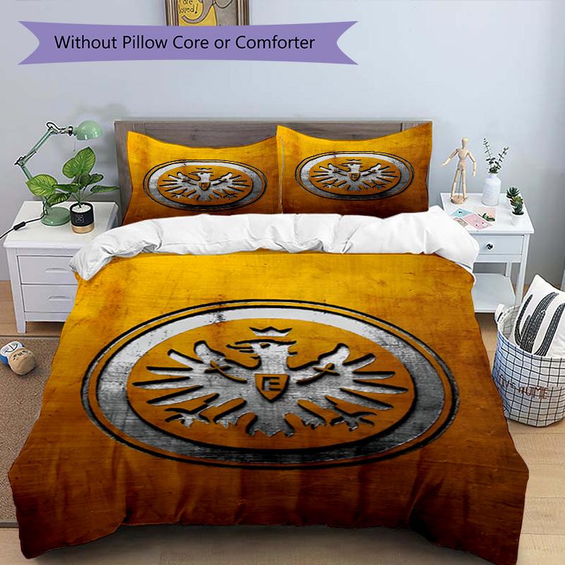 3pcs Duvet Cover Set (1*Duvet Cover + 2*Pillowcase, Without Core), Eintracht Frankfurt Print Bedding Set, Bedroom Decor, All‑Season, Birthday Gift