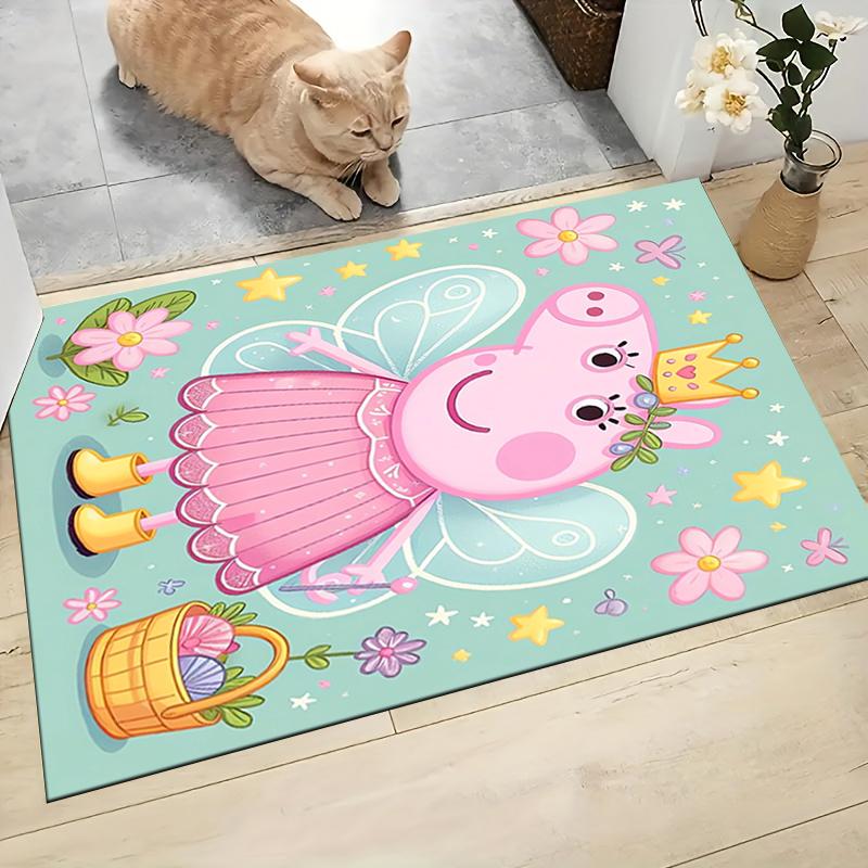 1Pc Peppa Pig Fairy Tale Carpet Rug Customizable Soft Washable Antislip Home Living Room Sofa Mats Personalized Rug 0917111