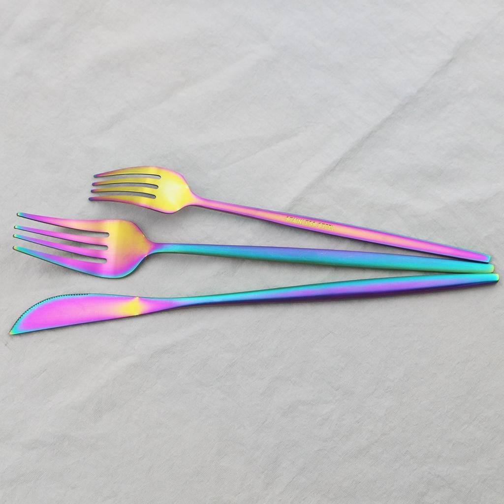 6Pcs/Set Gold Dinnerware Spoon Set Stainless Steel Cutlery Set Dinner Set Coffee Tea Spoon Tableware Home Kitchen Silverware Set