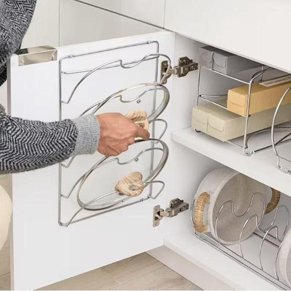 Iron Pot Lid Storage Rack Wall Hanging Pan Cover Storage Holder Cutting Board Holder Cabinet
