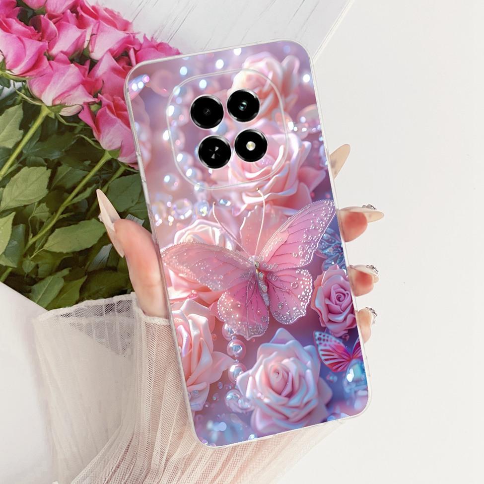 Transparent For Realme V60 RMX3995 V60S RMX3996 Cover For Realme V60 Case Cute Cat Fashion Butterfly Funny Painted Casing