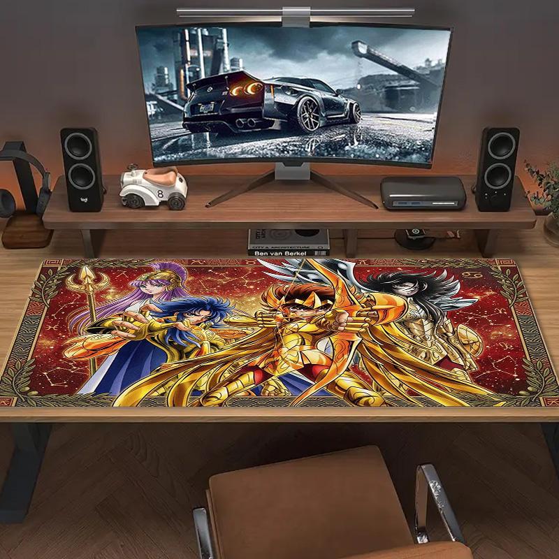 Saint Seiya Color Mouse Pad Large Gaming Table Cushion Non-slip Laptop Tablet Big Mousepad XXL Mat Mini PC Playmat With Lock edge