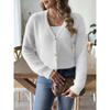 Women's Autumn and Winter Pearl Button Casual Solid Color Cardigan Sweater