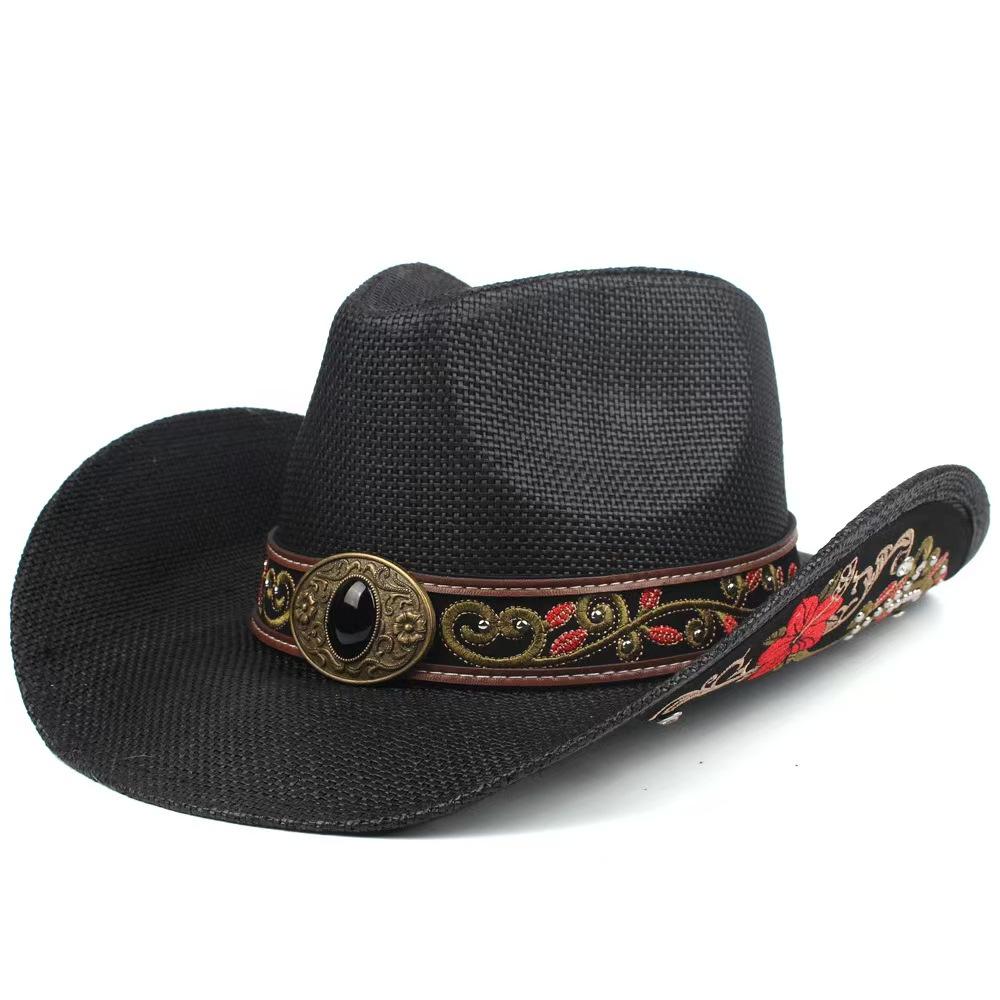New Embroidery Accessories Straw Cowboy Hat For Women And Men – Western Sun Hat For Country Concert Rodeo And Cowgirl Outfit