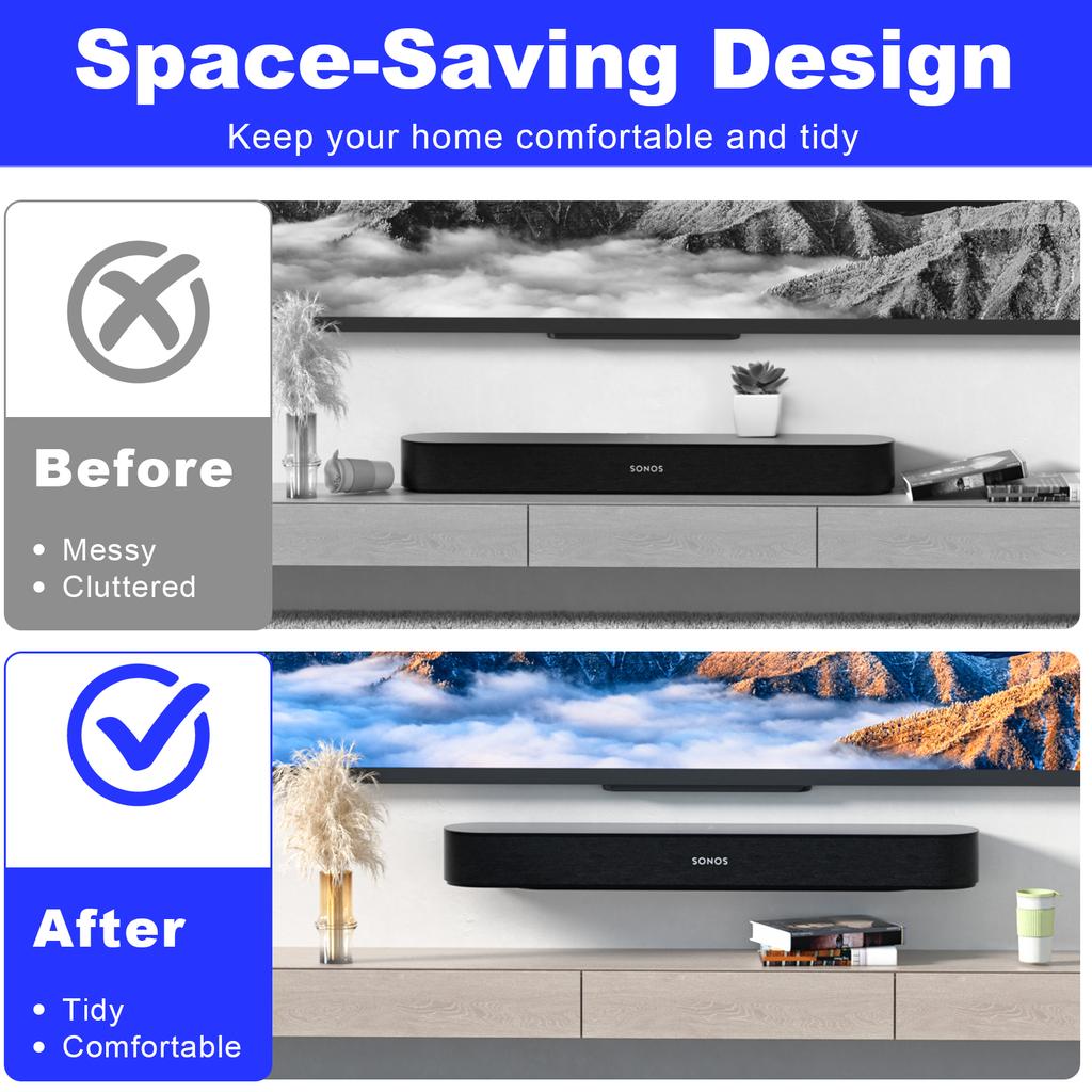 Universal Speaker Bracket Sound Bar Wall Mount Brackets Space Saving Hold Up To 30 Lbs Fits Most Soundbar Wall Mount Shelf