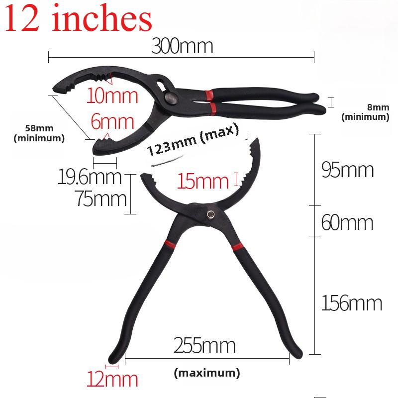 1pc 10 Inch/12 Inch Oil Filter Clamp Type Wrench Auto Repair And Maintenance Tool Oil Grid Pliers Car Disassembly Hand Tools