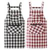 Anti Dirty Chef Work Apron Checkered Print Cooking Aprons Kitchen Aprons  Household Cleaning