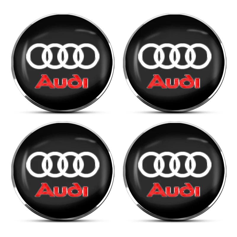 Для Audi A3Для AUDI Q7 A8L Q8 S4 S5 S6 S7 R8 RS6 Q2L TT A3 A5 A4L A4 Авто Стайлинг 56 мм Колпачок Центральной Ступицы Колеса Автомобиля Эмблема Наклейка Стикер на Колесо