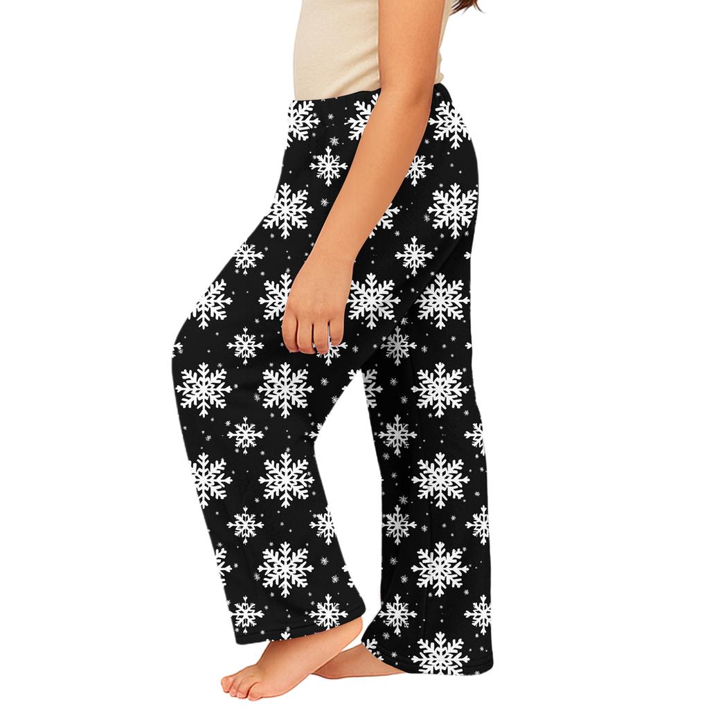 Children's Winter Pants Full Length Long Christmas Printed Pants