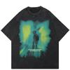 2024 Streetwear Figures Graphic Unisex T-Shirt Cotton Washed Black Tshirt Unisex Tops Tees Summer Short Sleeves T Shirt