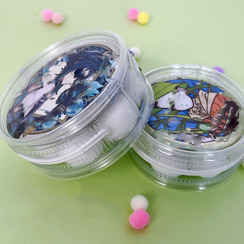 Protection Case Round Badge Storage Pouch with Keyring Clear Outdoor Bag Gifts