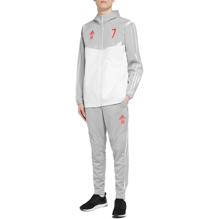 Adidas Куртка с капюшоном Predator David Beckham белая/светло-серая мужская уличная одежда DZ7310