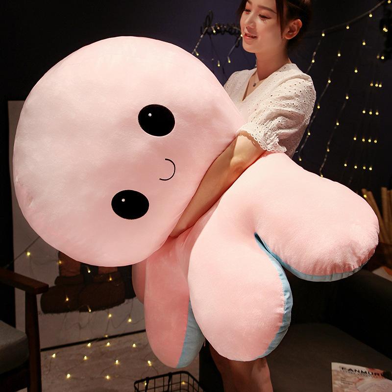 Большая перевернутая подушка-игрушка осьминог, плюшевая кукла, кукла-осьминог, тряпичная кукла для успокоения, подарок на день рождения для девочки