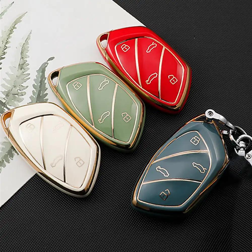 TPU автомобильный 4-кнопочный чехол для ключа с мягким пультом дистанционного управления, защитный чехол, автомобильные аксессуары для Roewe Ei5 MARVELX Marvelr MG ZS EV HS EHS ZX GT